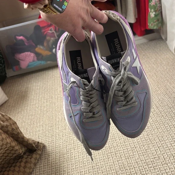 Golden Goose Lavender and Silver Sneakers - Picture 11 of 12